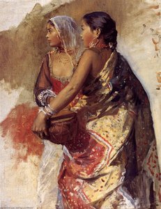Sketch - Two Nautch Girls — Edwin Lord Weeks