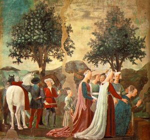 Adoration Of The Holy Wood (left View) — Piero Della Francesca