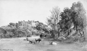 Cattle Before Ludlow Castle, Shropshire — Peter De Wint