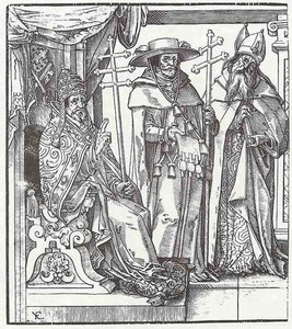 The church hierarchy, pope, cardinal, archbishop