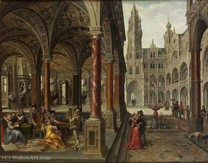 Palace With Musicians — Dirck De Quade Van Ravesteyn