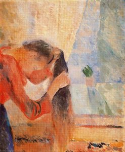 Girl Combing Her Hair