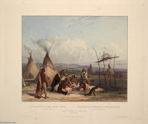 Funeral Scaffold Of A Sioux Chief — Karl Bodmer