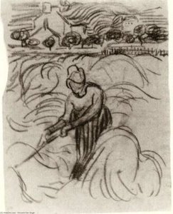 Woman Working In Wheat Field — Vincent Willem Van Gogh