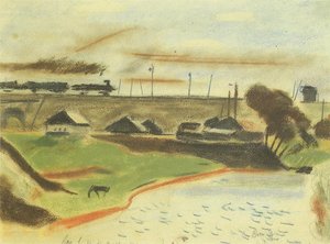 Landscape With Train — Aleksandr Deyneka, Realism