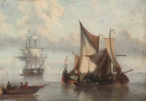 Dutch Fishermen Preparing Their Pincks For The Day — Charles Martin Powell
