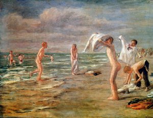 Children Bathing In The Sea — Max Liebermann
