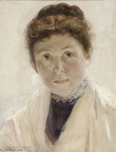 Portrait De Femme Au Châle Blanc — Walter Gay