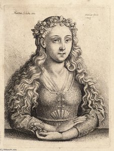 Woman With A Wreath Of Oak Leaves — Martin Schongauer