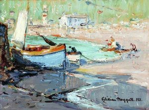 Small Harbour With Boats — William Hoggatt