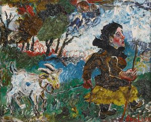 Woman With A Goat — David Davidovich Burliuk