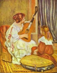 Guitar Lesson — Pierre-auguste Renoir, Impressionism