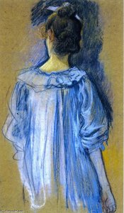 Woman In Blue Seen From Behind — Theo Van Rysselberghe