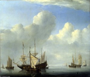 A Dutch Ship Coming To Anchor — Willem Van De Velde The Younger