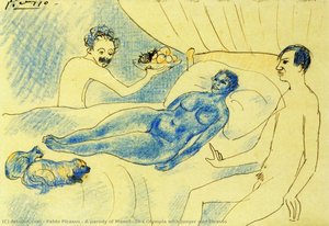 A Parody Of Manet's Olympia With Junyer And Picasso — Pablo Picasso, Cubism