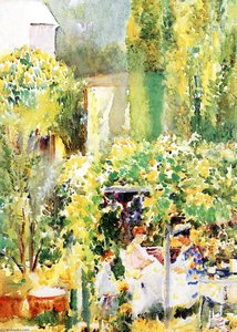 Garden Tea Party — Annie G Sykes, Impressionism