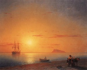 Sea Coast. Farewell — Ivan Konstantinovich Aivazovsky, Romanticism