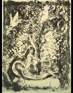 Branch And Flute-player — Marc Chagall
