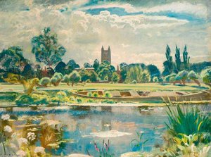 A Barge On The Stour At Dedham - — Sir Alfred James Munnings