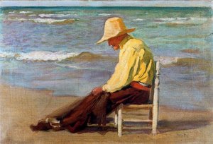 Hombre En La Playa — Cecilio Pla Y Gallardo