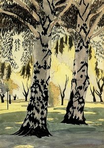 Poplars In May (aka Between Two Poplars) — Charles Burchfield