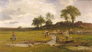 Sheep Washing In Sussex — James Aumonier