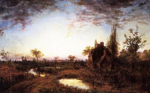Moonlight Landscape With House — Edward Lamson Henry