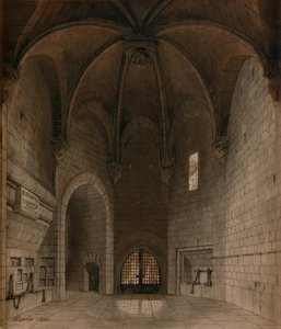 Interior Of Church Transformed Into A Gothic Prison — Louis Hector Leroux