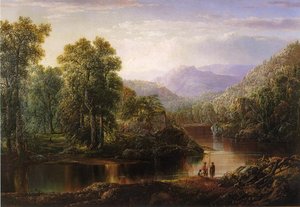 Landscape With Fishermen — William Louis Sonntag, Hudson River School