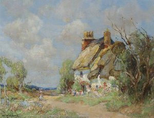 A Thatched Cottage At Houghton, Cambridgeshire — William Watt Milne