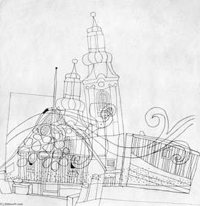 Church Towers With Harbour Motifs — Lajos Vajda