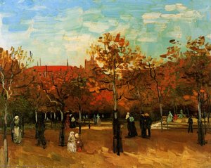Bois De Boulogne With People Walking, The — Vincent Willem Van Gogh, Post-impressionism