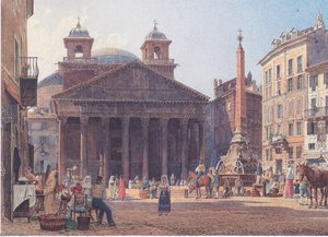 The Pantheon And The Piazza Della Rotonda In Rome — Rudolf Von Alt