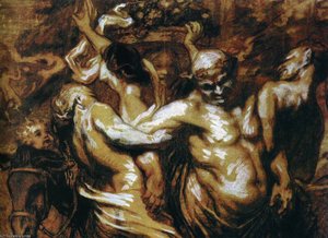 Honoré Daumier L'ivresse De Silène, Crayon, Fusain Et Estompe The Intoxication Of Silène, Pencil, Charcoal And Stump — Honoré Daumier