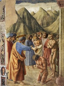 The Baptism Of The Neophytes — Masaccio