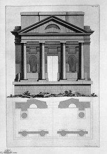 Elevation And Plan Of A Temple — Giovanni Battista Piranesi