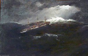 Cunarder In A Gale