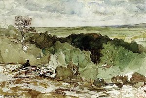 A View Of Mont Ussy In The Forest Of Fontainebleau — Paul Huet