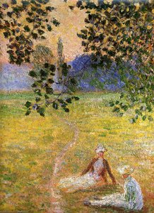 Evening In The Meadow At Giverny (detail) — Claude Monet
