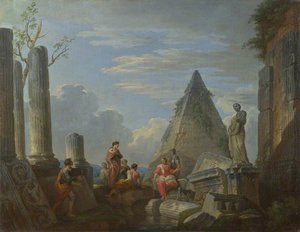 Roman Ruins With Figures — Giovanni Paolo Panini