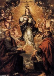 Virgin Of The Immaculate Conception With Sts Andrew And John The Baptist — Juan De Valdés Leal, Baroque