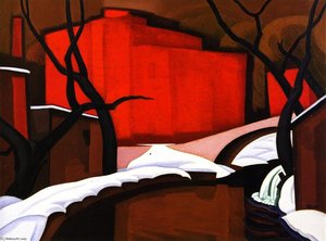 Red Port In Winter — Friedrich Julius Oskar Blümner, Geometric Abstraction