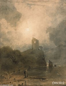 Dolbadern Castle On Llanberris Lake, Caernarvonshire — John Sell Cotman