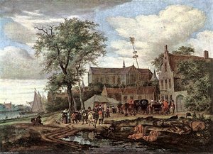 Tavern With May Tree — Jacob Salomonsz Ruysdael