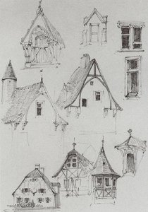 Architectural Sketches. From Travelling In Germany. — Vasily Dmitrievich Polenov