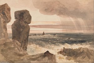 Seascape With Rocks Lizard, Cornwall — Peter De Wint