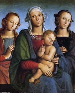 Madonna And Child With St. Catherine And St. Rosa — Vannucci Pietro (le Perugin)