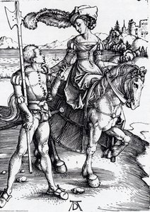 Lady On Horseback And Lansquenet — Albrecht Dürer, Northern Renaissance