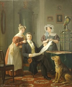 The Surgeon With Wife And Daughter — Martinus Christian Wesseltoft Rørbye