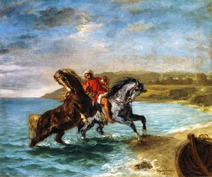 Horses Coming Out Of The Sea — Eugène Delacroix